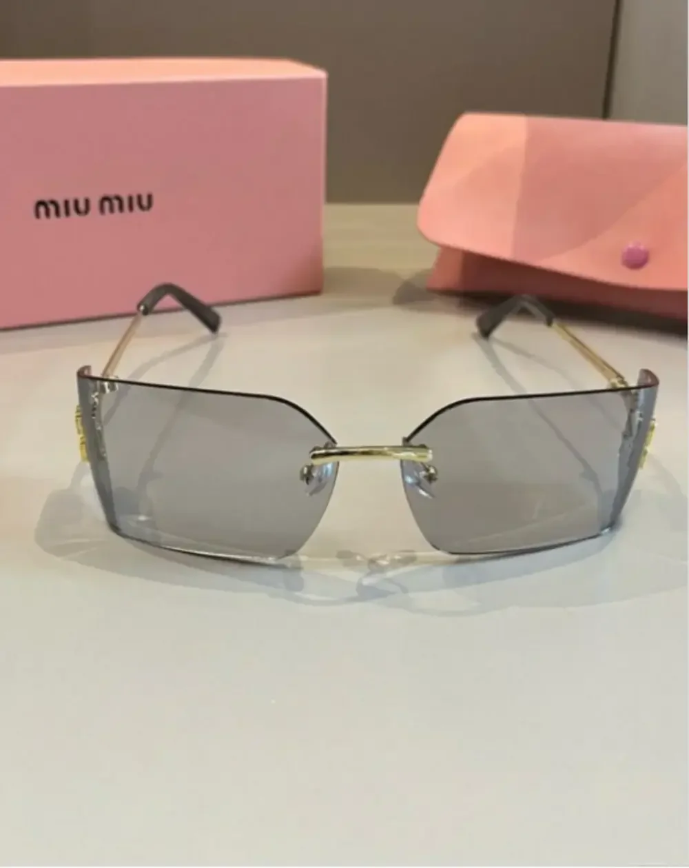 🤍Miu Miu🤍 Rimless Gray-Lens Sunglasses